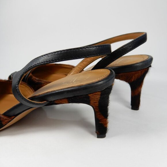 ATP ATELIER Riano Asymmetrical Slingback Pumps 40 10 Animal Calf Hair NEW $590 - Picture 12 of 16